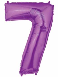 Huge Number 7 Metallic Purple Balloon