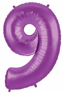 Big Purple Number 9 Foil Balloon