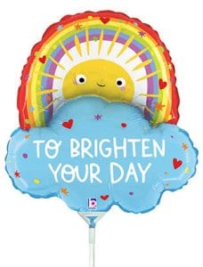 Airfill Only To Brighten Your Day Rainbow and Sun Mini Foil Balloon
