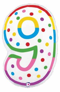 Birthday Candle Nine Supershape Foil Balloon