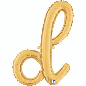 24" Air-Filled Letter d Shape Foil Balloon Gold