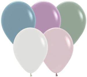 Assorted Pastel Dusk Colors Latex Balloons