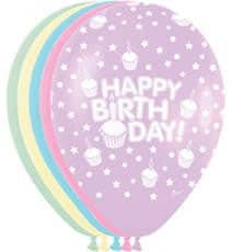 Pearl Assorted Birthday Cupcake Balloons