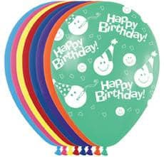 Happy Birthday Assorted Colours Latex Balloons