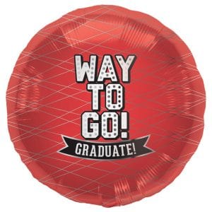 Way To Go! Grad Balloons Red School Colors