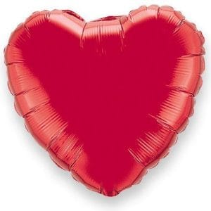 Red heart-shaped foil balloon for Valentine's Day or celebrations.