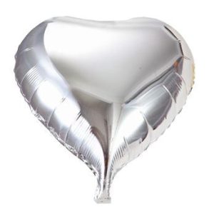 Silver Heart 18" Supershape Mylar Foil Balloon