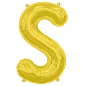Gold Foil Mylar S Letter Balloon