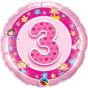 3rd Birthday Fairy Theme Foil Balloon