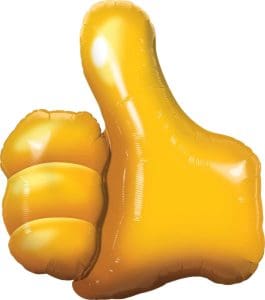 35" Jumbo Thumbs Up Emoji Foil Balloon Party Decor
