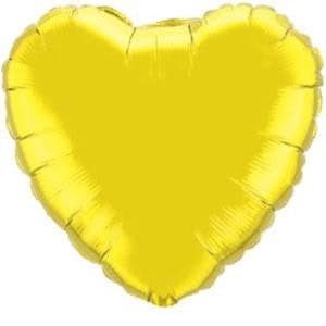 4" Mini Heart Shaped Yellow Citrine Foil Balloon