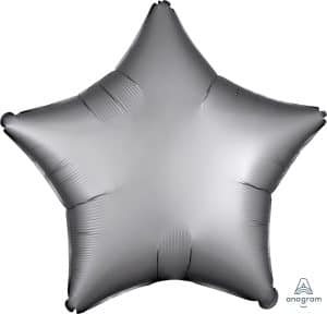 19" foil mylar balloon platinum silver matte