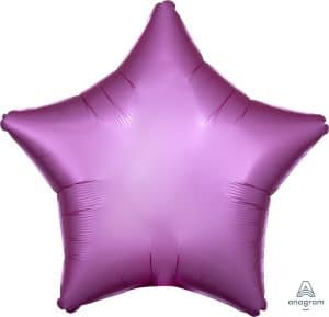 Pink star-shaped foil balloon for celebration and party decoration.