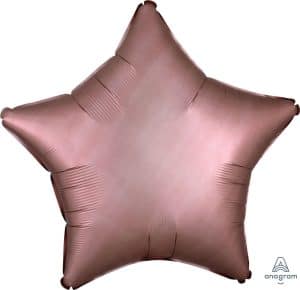 Rose copper star-shaped foil balloon for party decor.