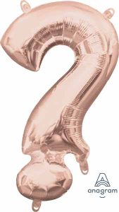 16" Air-Filled Question Mark ? Shape Foil Balloon Rose Gold