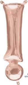 16" Air-Filled Exclamation Point ! Shape Foil Balloon Rose Gold