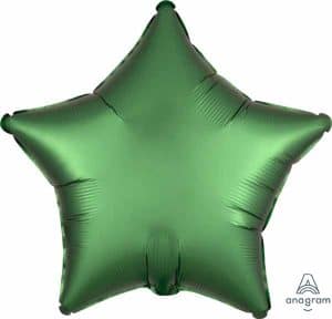 19" Satin Luxe Star Shaped Balloon Emerald Color