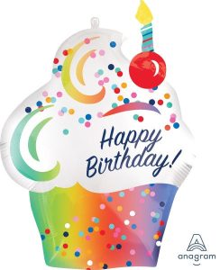 Jumbo Cupcake Happy Birthday Balloon
