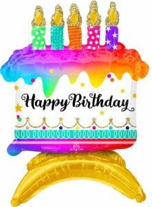 18" Happy Birthday Cake Foil Mylar Air Balloon