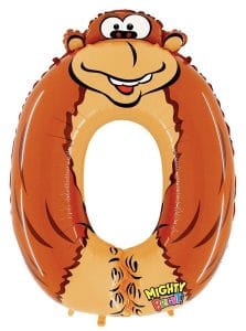 Number 0 Gecko Supershape Number Birthday Balloon