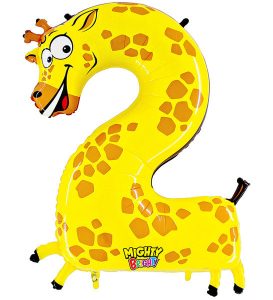 Number 2 Gecko Supershape Number Birthday Balloon