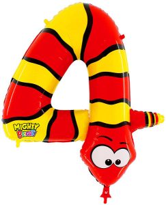 Number 4 Gecko Supershape Number Birthday Balloon