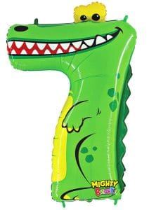 Number 7 Gecko Supershape Number Birthday Balloon