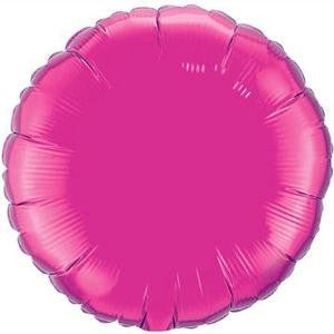 18" Round Magenta Foil Balloon