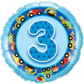 3rd Birthday Construction Theme Foil Balloon