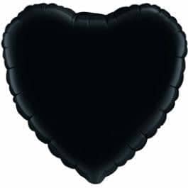4" Mini Heart Shaped Black Foil Balloon