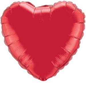 4" Mini Heart Shaped Ruby Red Foil Balloon