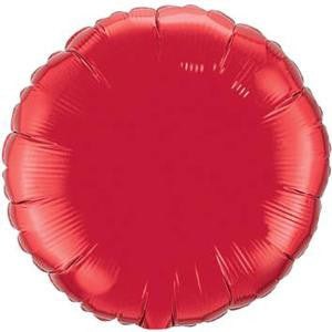 4" Mini Round Shaped Solid Color Ruby Red Foil Balloon