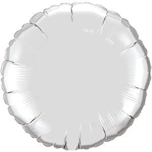 4" Mini Round Shaped Solid Color Silver Foil Balloon