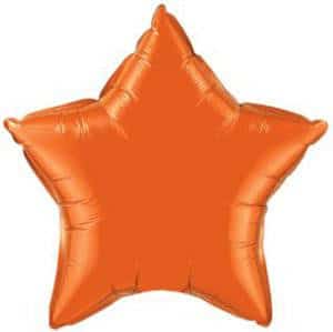 4" Mini Star Shaped Solid Color Orange Foil Balloon