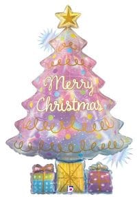 39" Jumbo Balloon Holographic Opal Christmas Tree Foil Balloon