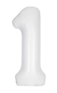 34" Number 1 Supershape Decorative Foil Balloon WHITE