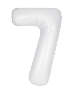34" Number 7 Supershape Decorative Foil Balloon WHITE