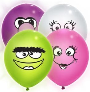 Happy Face Light Up Balloons 12ct