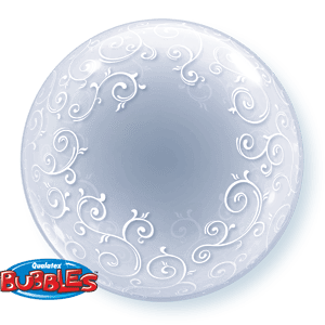 Fancy Filigree Clear Bubble Balloon 24"