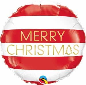 Merry Christmas Red & White Foil Balloon