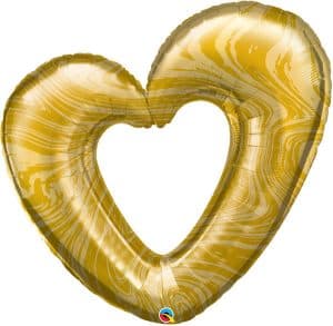 Pioneer 42" Gold Marble Heart Large Foil Balloon