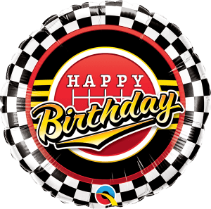 18" Checkered Happy Birthday Foil Balloon Party Decor