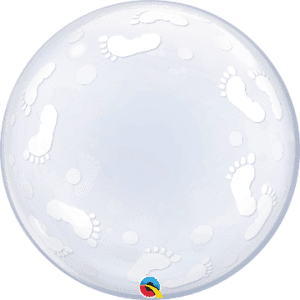 Big 24" Clear Baby Footprints Bubbles Balloon