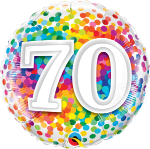 70 Happy Birthday Balloon Rainbow Confetti