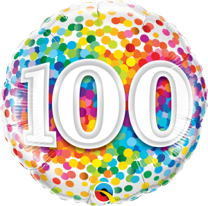 100 birthday balloon 18" foil