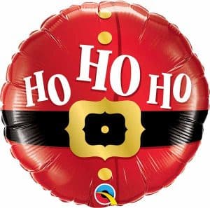 Santa's Belt Buckle Round Foil Christmas Balloon