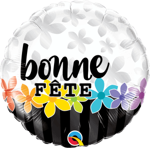 Ballon Bonne fÃªte blanc noir jaune bleu