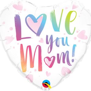 Qualatex 18" Love You Mom Heart Shaped Foil Balloon