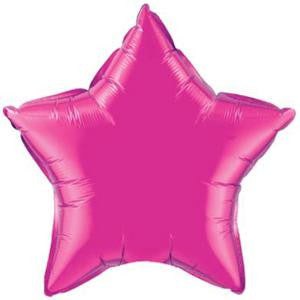 4" Mini Star Shaped Solid Color magenta Foil Balloon