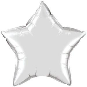 4" Mini Star Shaped Solid Color Silver Foil Balloon